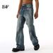 EF JEANS | 2024 New American Retro Old Polished And Slightly Straight Versatile Casual Jeans_mkmklike.com