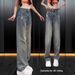 Women's High-Waisted Slim Fit Straight Leg Jeans Fashionable Loose Slimming Wide Leg Pants For Petite Figures Spring New Style_mkmklike.com