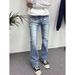 Men's Low-Rise Bootcut Jeans – Slim Fit Denim Pants With Vintage Wash & Streetwear Style Streetwear-Ready Design_mkmklike.com