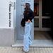 One Dilemma European And American Cross-Border Star Print Rhinestone Embellished Loose Straight-Leg Jeans_mkmklike.com