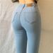 Dark Plus-size European And American Style High-waisted Peach-hip Elastic Light Blue Denim Skinny Pencil Pants For Women_mkmklike.com