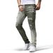 Men's Slim Fit Jeans – Trendy Khaki & Army Green Casual Pants, Comfortable Cotton Denim, Straight Leg Trousers For Everyday Wear_mkmklike.com