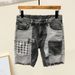 Patchwork Color Denim Shorts Summer Men's Denim Shorts With Multiple Pockets Baggy Ripped Jeans Streetwear Style For Casual Wear_mkmklike.com