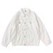 Loom Spring And Autumn White Denim Jacket For Men, Trendy Brand, Loose Fit Workwear Jacket, 2022 New Korean Style Fashion Top_mkmklike.com