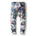 Men's Clothing Autumn New Men's Printed Slim Fit Floral Pants, Fashionable Stretch Slim Fit Casual Skinny Men's Long Trousers_mkmklike.com