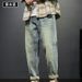 Japanese Workwear Jeans For Men – Straight Loose Fit, Retro Denim Pants With Rugged Style_mkmklike.com