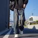 American Retro Jeans Men's Spring And Autumn High Street Old Loose Wide-leg Pants Trendy Brand Casual Straight Tooling Trousers_mkmklike.com