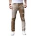Men's Slim Fit Jeans – Trendy Khaki & Army Green Casual Pants, Comfortable Cotton Denim, Straight Leg Trousers For Everyday Wear_mkmklike.com