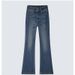 Blue Fleece-lined Thickened Flared Jeans For Women, Autumn/winter 2026 New High-waisted Korean Style Slim-fit_mkmklike.com
