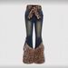 Lace-Up & Leopard Print Jeans For Women – Edgy Stretch Denim With Faux Fur Accents (Trendy & Comfortable Fit)_mkmklike.com