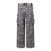 Color Block Patchwork Distressed Camouflage Cargo Men's Large Pocket Vibe Trendy Punk Vintage Loose Straight Pants_mkmklike.com