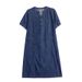 Thin Sho Sleeved Denim Dress For Women In The Summer Of , Loose Fit, Slimming, Concealing, Casual Straight Leg_mkmklike.com