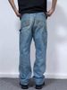 Men's Clothing Washed Jeans Cleanfit Workwear Loose Straight Logging Pants_mkmklike.com