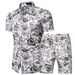 Men's Clothing Short Sleeve Shirt Printed Shirt Set _mkmklike.com