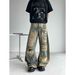 Unisex Heavy Duty Distressed Scimitar Jeans Retro Ripped Loose Wide Leg Trousers Wasteland Style Versatile Denim_mkmklike.com