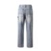 Men's Clothing High Street Water Washed Vibe Style Loose Patch Pocket Stitching Zipper Jeans Logging Pants_mkmklike.com