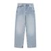 Women's Low-Rise Straight Leg Distressed Jeans - Light Blue Washed Denim Pants For Petite & Regular Sizes_mkmklike.com