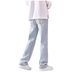 Men's Clothing Light Blue Washed Jeans Men's American Loose Straight Pants Spring And Summer Trendy High Street Wide Leg Casual Long Pants_mkmklike.com