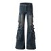 American Style Sexy Hot Girl Gray Cargo Pants Women Spring Summer Heavy Duty Slimming Straight Micro Flared Jeans_mkmklike.com