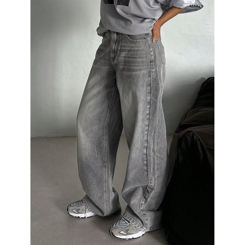 Vintage High Waist Wide Leg Jeans For Women - Relaxed Straight Fit With Midweight Cotton Fabric Fashion Trends_mkmklike.com
