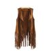 Slim slim sleeveless vest with fringe clip for women_mkmklike.com