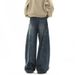 Men's Clothing Retro Profile Scimitar Jeans Men's And Women's New High Street Loose Wide Legs All Match Long Pants_mkmklike.com
