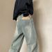 Men's Retro Loose-Fit Denim Jeans – High-Street Straight Leg Pants With Belt Loops & Vintage Washes (S-3XL)_mkmklike.com