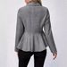 women's lapel jacquard ruffle slim double breasted temperament office blazer for women_mkmklike.com