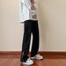 Nordmann Men's Flared Jeans American High Street Vibe Style Zipper Split Casual Autumn Winter Loose Straight Long Pants_mkmklike.com