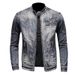 Men's Slim Fit Denim Jacket Retro Vintage Motorcycle Style Fashionable Casual Coat For Youth_mkmklike.com