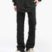 Nordmann European And American Style Retro Patchwork Black Jeans For Men With Frayed Edges, Unique Design, Slim Fit, Slightly_mkmklike.com