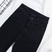 ELLE Black Gray Fleece-Lined Jeans For Women, Pencil Pants, 2023 Autumn Winter New Elastic Slim Fit Frayed Hem Skinny Pants_mkmklike.com