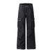 Multi-Pocket Cargo Jeans For Men Loose Casual Wide-Leg Pants Street Style Pleated Straight-Leg Trousers_mkmklike.com