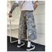 Men's Clothing Men's Retro High-Waisted Wide Leg Trousers Straight Leg Cropped Jeans Versatile Loose Fit Denim_mkmklike.com