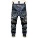 Men's Clothing Men's Slim Fit Embroidered Jeans High End Autumn Winter Trendy Retro Style Patchwork For Formal & Casual_mkmklike.com