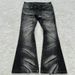 Men's Gothic Flared Jeans Retro Washed Denim Pants With Double Waistband Y2k Vintage High Street Style_mkmklike.com