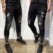 Men's Clothing Fashion Youth Wear Ripped Zipper Elastic Slim Fit Men's Jeans_mkmklike.com