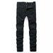 Biker Skinny Jeans for Men And Women Distressed Stretch Denim with Knee Wrinkles Slim Fit Ripped Casual Streetwear Jeans_mkmklike.com