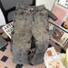 Men's Post-Apocalyptic Jeans – Distressed Utility Denim Pants With Sculptural Drapery & Asymmetrical Pockets (S-3XL, Charcoal Black)_mkmklike.com