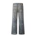 Punk Vintage Ink Splash Painted Denim Straight Men's Hip Hop Street Washed Dirty Wide Leg Long Pants Trendy_mkmklike.com