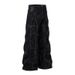 Men's American Retro Washed Denim Jeans High Street Style Loose Wide Leg Straight Leg Floor Length Trousers Black Blue Cotton_mkmklike.com