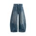 Men's Clothing Retro Washed Distressed Silhouette Scimitar Jeans Trendy Loose Banana Mopping Casual Long Trousers_mkmklike.com
