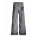 "Men's High Street Washed Jeans – Distressed & Deconstructed Straight-Leg Pants With Artistic Prints | Micro Flare & Avant-Garde Denim"_mkmklike.com