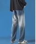 Black Gradual Change Jeans Men's Summer American High Street Trendy Brand Straight Loose Wide Leg Fried Street Ruffian Handsome Pants_mkmklike.com