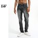 EF JEANS | 2023 New Product, Korean Version Of Straight Tube Small Foot Zipper Design Washed Black And Gray Jeans For Men And Women Slim Fit_mkmklike.com