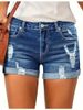 K Women's High-waisted Comfortable Slim-fit Straight-leg Denim Shorts_mkmklike.com