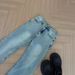 Women's High Waist Straight Leg Jeans - Vintage Washed Light Blue & Black - Stretch Cotton Denim Pants For Casual Wear_mkmklike.com