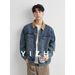 Yizhi American Retro Color Block Denim Men's Spring And Autumn Loose Trendy Handsome Workwear Jacket Men_mkmklike.com