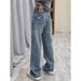 Spring And Autumn New Design Loose Straight-leg Jeans For Women, Vintage High-waisted, Slimming, Drapey, Versatile,_mkmklike.com