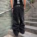 "Men's Vintage Washed Flared Jeans – Distressed Denim Pants With Retro Print, 70s-Inspired Bell Bottoms, Comfortable Cotton Blend_mkmklike.com
